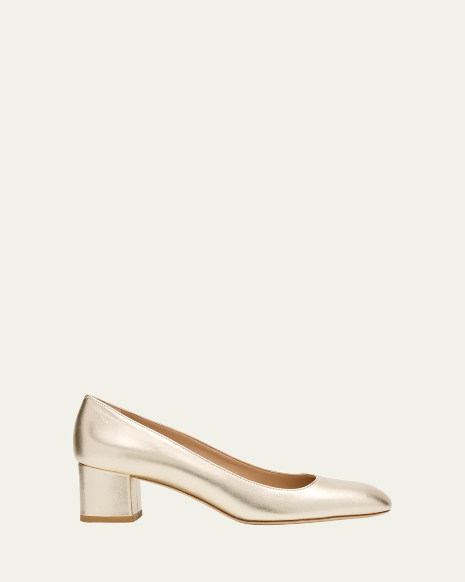 Maeve Metallic Block-Heel Pumps